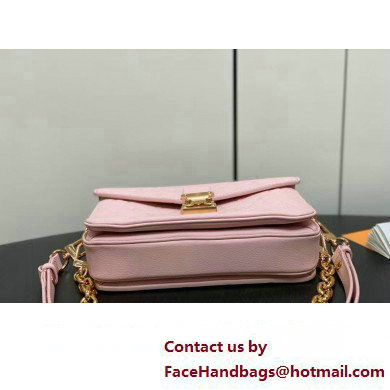 Louis Vuitton Monogram Empreinte leather Pochette Metis East West Bag M47045 Opal Pink 2025