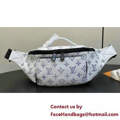 Louis Vuitton Monogram Shadow calf leather Rush Bumbag M25227 White / Navy Blue 2025