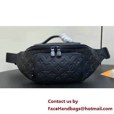 Louis Vuitton Monogram Shadow calf leather Rush Bumbag M47058 Black 2025