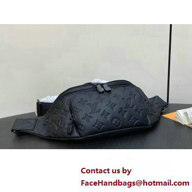 Louis Vuitton Monogram Shadow calf leather Rush Bumbag M47058 Black 2025