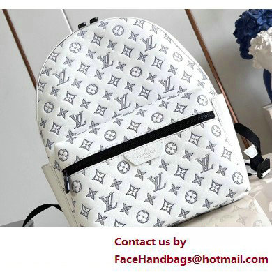 Louis Vuitton Monogram Shadow leather Discovery Backpack Bag M24760 White 2025 - Click Image to Close