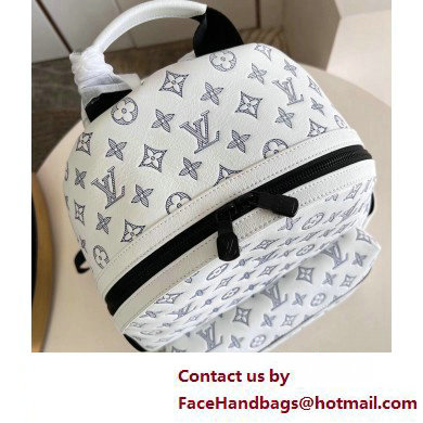 Louis Vuitton Monogram Shadow leather Discovery Backpack Bag M24760 White 2025