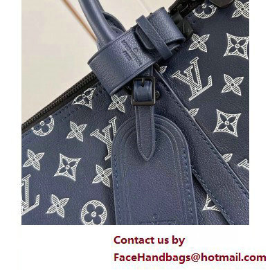 Louis Vuitton Monogram Shadow leather Keepall Bandouliere 50 Bag M24953 Ink Blue 2025