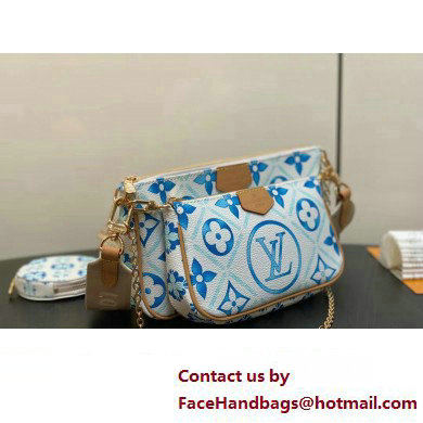 Louis Vuitton Monogram Tiles canvas Multi Pochette Accessoires Bag M25374 LV By The Pool Lagoon Blue 2025