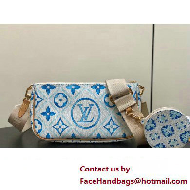 Louis Vuitton Monogram Tiles canvas Multi Pochette Accessoires Bag M25374 LV By The Pool Lagoon Blue 2025