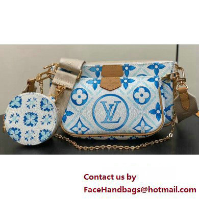 Louis Vuitton Monogram Tiles canvas Multi Pochette Accessoires Bag M25374 LV By The Pool Lagoon Blue 2025