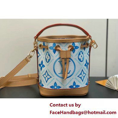 Louis Vuitton Monogram Tiles canvas Nano Noe Bag M83620 LV By The Pool Lagoon Blue 2025 - Click Image to Close