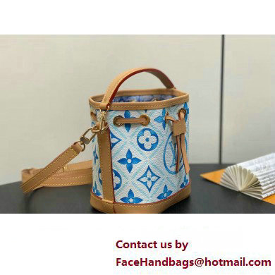 Louis Vuitton Monogram Tiles canvas Nano Noe Bag M83620 LV By The Pool Lagoon Blue 2025