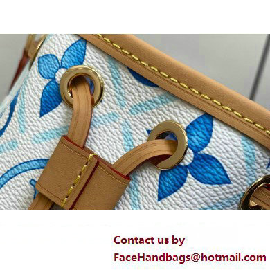 Louis Vuitton Monogram Tiles canvas Nano Noe Bag M83620 LV By The Pool Lagoon Blue 2025