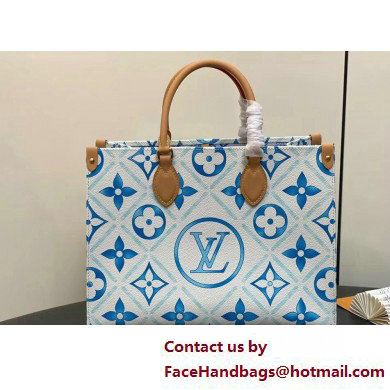 Louis Vuitton Monogram Tiles canvas OnTheGo MM Bag M11262 LV By The Pool Lagoon Blue 2025 - Click Image to Close