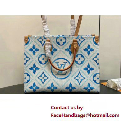 Louis Vuitton Monogram Tiles canvas OnTheGo MM Bag M11262 LV By The Pool Lagoon Blue 2025