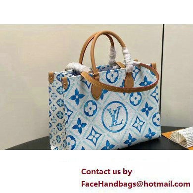 Louis Vuitton Monogram Tiles canvas OnTheGo MM Bag M11262 LV By The Pool Lagoon Blue 2025