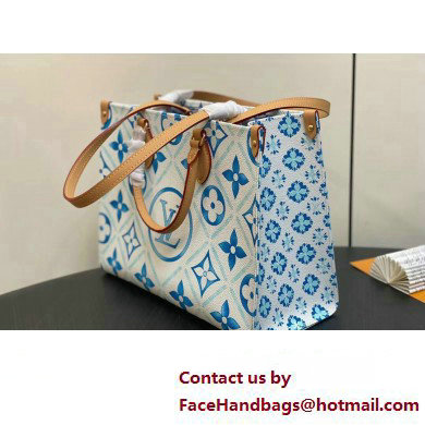 Louis Vuitton Monogram Tiles canvas OnTheGo MM Bag M11262 LV By The Pool Lagoon Blue 2025