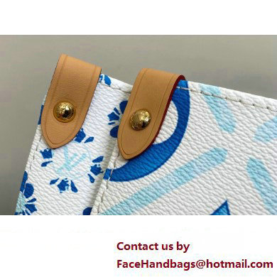 Louis Vuitton Monogram Tiles canvas OnTheGo MM Bag M11262 LV By The Pool Lagoon Blue 2025