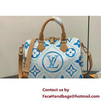 Louis Vuitton Monogram Tiles canvas Speedy Bandouliere 25 Bag M11264 LV By The Pool Lagoon Blue 2025 - Click Image to Close