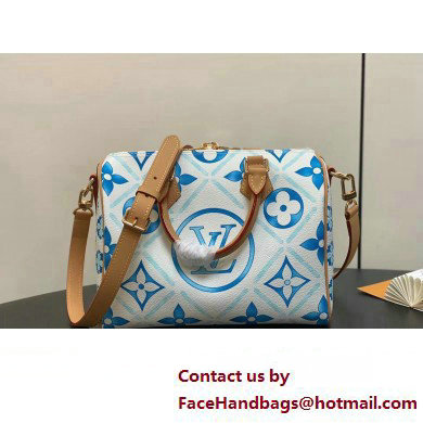 Louis Vuitton Monogram Tiles canvas Speedy Bandouliere 25 Bag M11264 LV By The Pool Lagoon Blue 2025