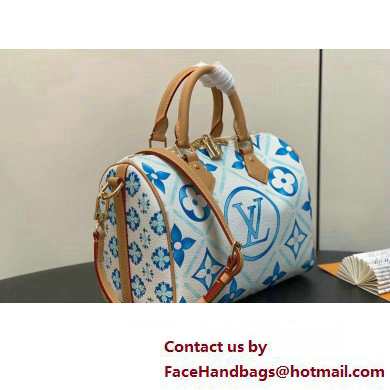 Louis Vuitton Monogram Tiles canvas Speedy Bandouliere 25 Bag M11264 LV By The Pool Lagoon Blue 2025