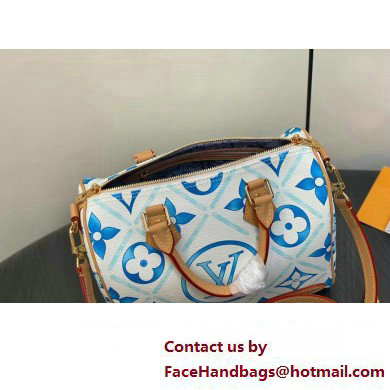 Louis Vuitton Monogram Tiles canvas Speedy Bandouliere 25 Bag M11264 LV By The Pool Lagoon Blue 2025