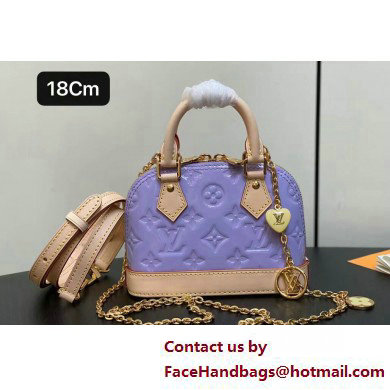 Louis Vuitton Monogram Vernis leather Nano Alma Bag New LV Remix M82974 Glossy Lilac 2025