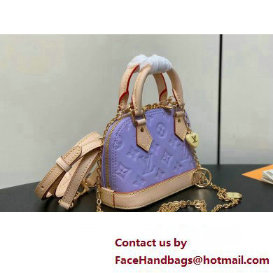 Louis Vuitton Monogram Vernis leather Nano Alma Bag New LV Remix M82974 Glossy Lilac 2025