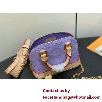 Louis Vuitton Monogram Vernis leather Nano Alma Bag New LV Remix M82974 Glossy Lilac 2025