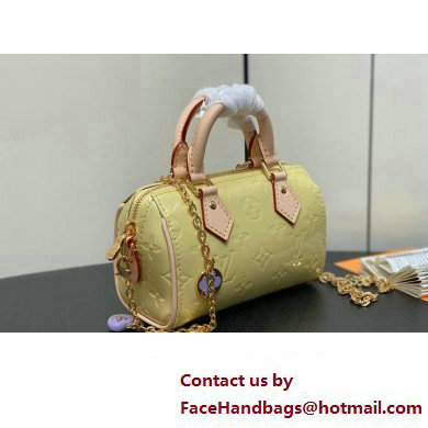 Louis Vuitton Monogram Vernis leather Nano Speedy Bag New LV Remix Chic and Yellow 2025