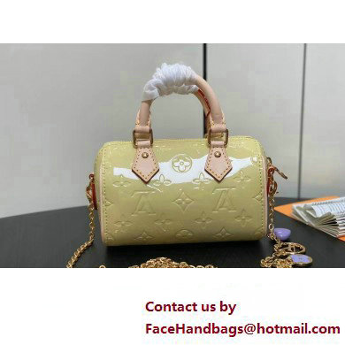 Louis Vuitton Monogram Vernis leather Nano Speedy Bag New LV Remix Chic and Yellow 2025