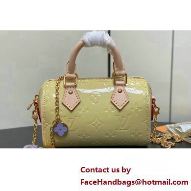 Louis Vuitton Monogram Vernis leather Nano Speedy Bag New LV Remix Chic and Yellow 2025