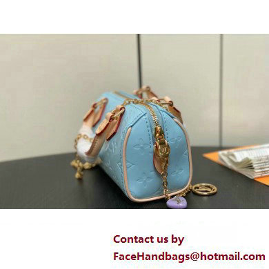 Louis Vuitton Monogram Vernis leather Nano Speedy Bag New LV Remix M83000 Sky Blue 2025