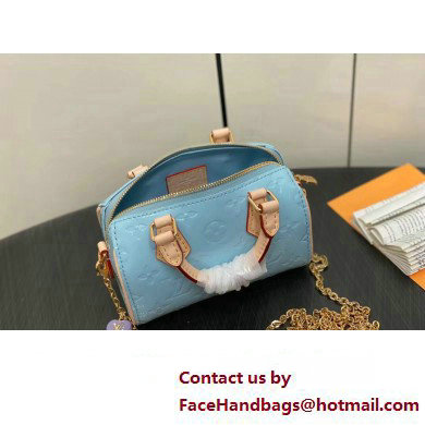 Louis Vuitton Monogram Vernis leather Nano Speedy Bag New LV Remix M83000 Sky Blue 2025