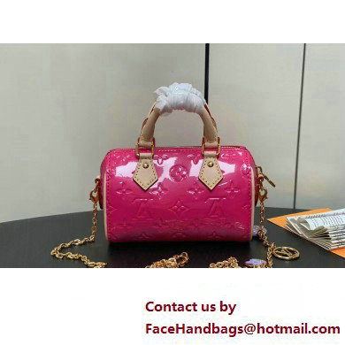 Louis Vuitton Monogram Vernis leather Nano Speedy Bag New LV Remix M83273 Neon Pink 2025