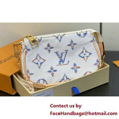 Louis Vuitton Monogram jacquard fabric Mini Pochette Accessoires Bag Multicolor Beige 2025