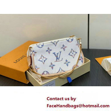 Louis Vuitton Monogram jacquard fabric Mini Pochette Accessoires Bag Multicolor Beige 2025