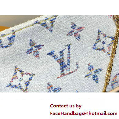 Louis Vuitton Monogram jacquard fabric Mini Pochette Accessoires Bag Multicolor Beige 2025