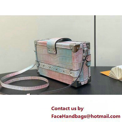 Louis Vuitton Petite Malle Bag M82002 Croco Pattern Pink 2025