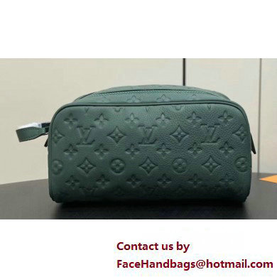 Louis Vuitton Taurillon Monogram leather Dopp Kit Bag M24442 Forest Green 2025