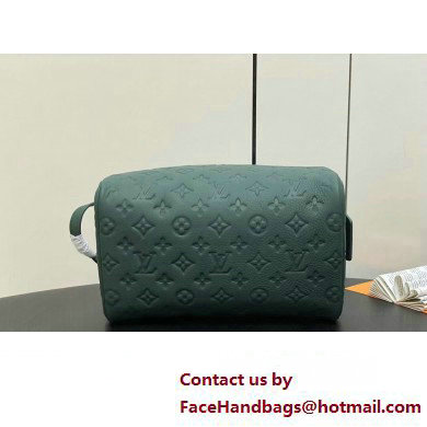 Louis Vuitton Taurillon Monogram leather Dopp Kit Bag M24442 Forest Green 2025