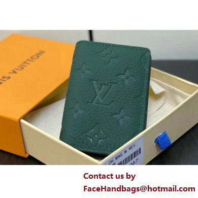 Louis Vuitton Taurillon Monogram leather Pocket Organizer Wallet M83067 Forest Green 2025