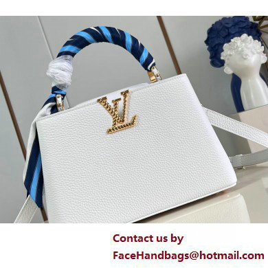 Louis Vuitton Taurillon leather Capucines BB Bag M24673 Snow White 2025