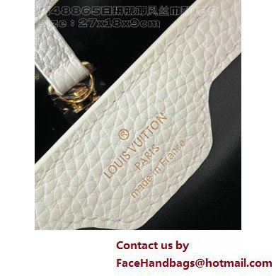 Louis Vuitton Taurillon leather Capucines BB Bag M24673 Snow White 2025