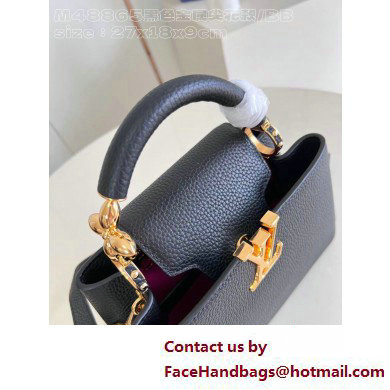 Louis Vuitton Taurillon leather Capucines BB Bag M24698 Black 2025