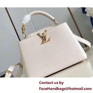 Louis Vuitton Taurillon leather Capucines BB Bag M24698 Quartz White 2025 - Click Image to Close