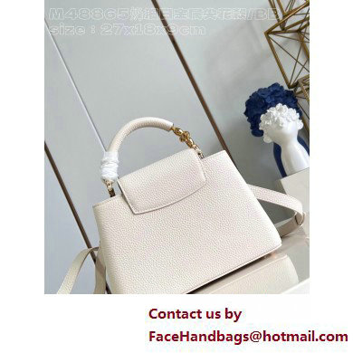 Louis Vuitton Taurillon leather Capucines BB Bag M24698 Quartz White 2025