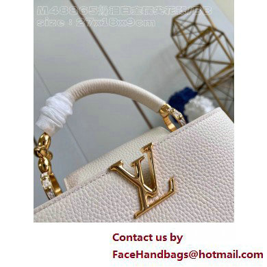 Louis Vuitton Taurillon leather Capucines BB Bag M24698 Quartz White 2025