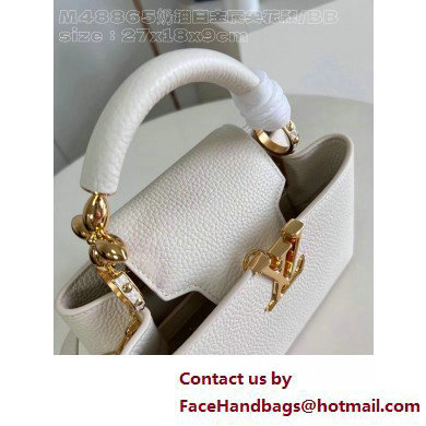 Louis Vuitton Taurillon leather Capucines BB Bag M24698 Quartz White 2025