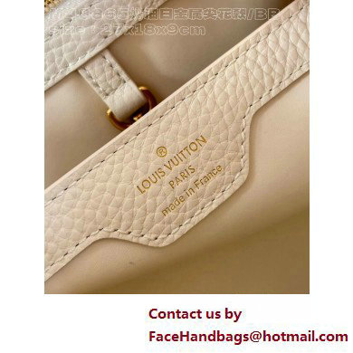 Louis Vuitton Taurillon leather Capucines BB Bag M24698 Quartz White 2025