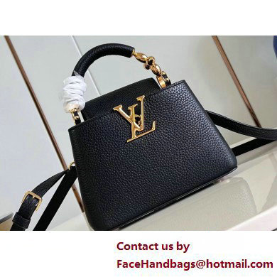 Louis Vuitton Taurillon leather Capucines Mini Bag M23943 Black 2025