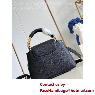 Louis Vuitton Taurillon leather Capucines Mini Bag M23943 Black 2025