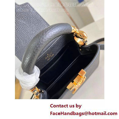 Louis Vuitton Taurillon leather Capucines Mini Bag M23943 Black 2025