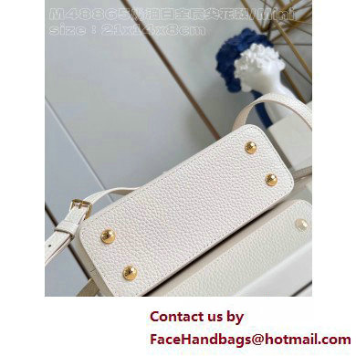 Louis Vuitton Taurillon leather Capucines Mini Bag M23944 Quartz White 2025